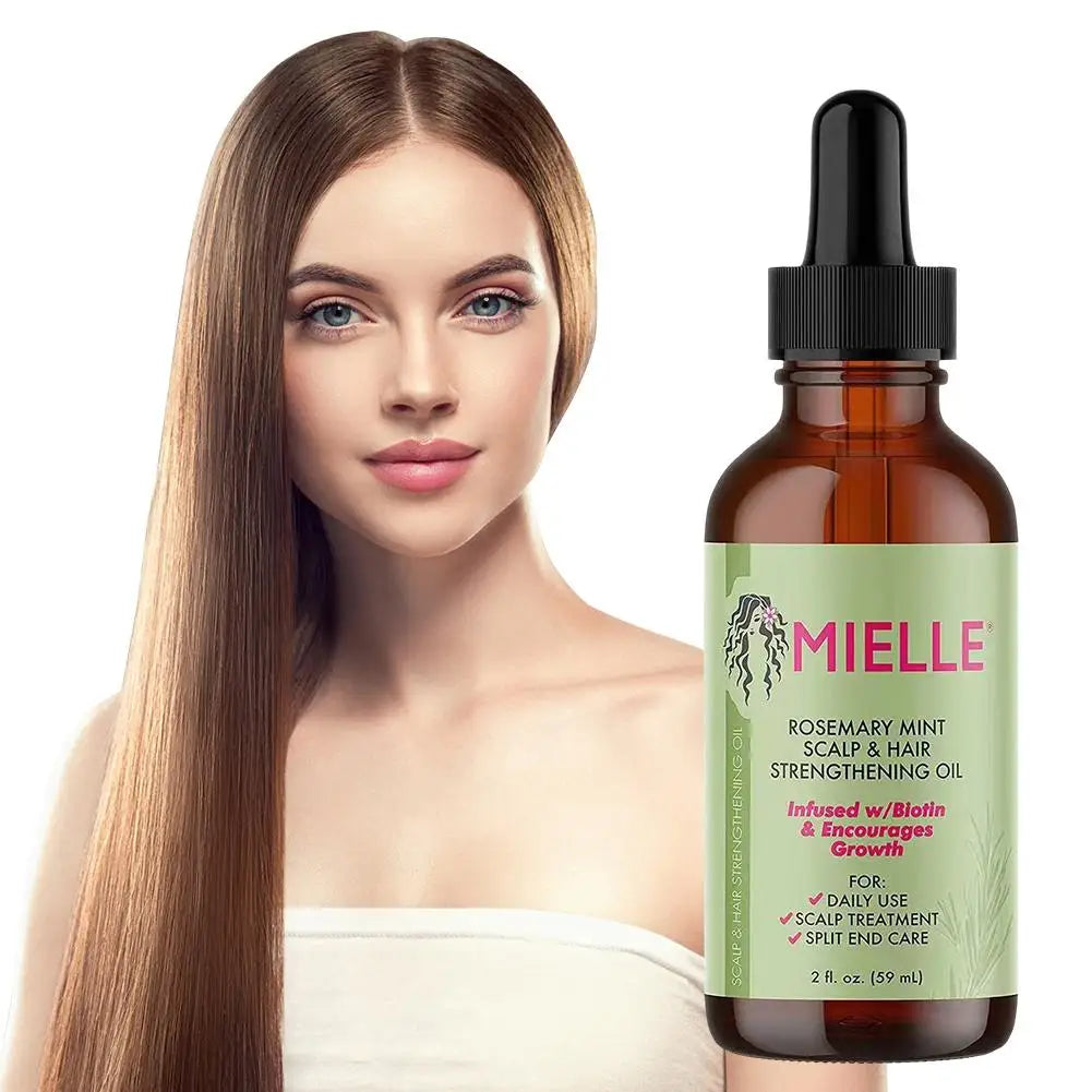 5pcs Rosemary Mint Scalp Hair Strengthening Oil Biotin Essential Oils Nourishing Treatment Split Ends Dry All Types